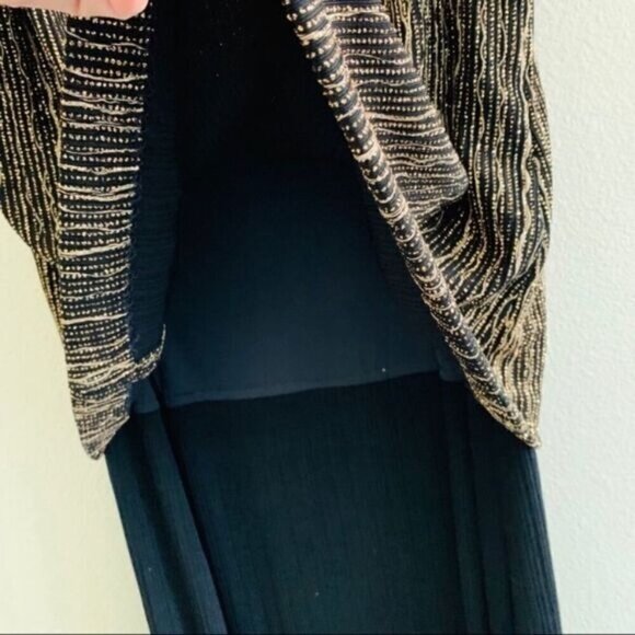 Alex Evenings Mother of the Bride/Groom Formal Long Dress Sz 12 Gold Black - Picture 4 of 7